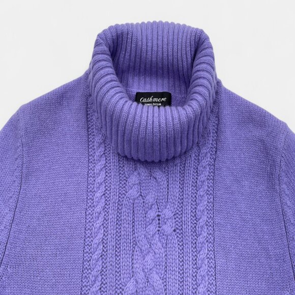 Lord & Taylor Women's Purple Cashmere Turtleneck Long Sleeve Sweater Small - Picture 3 of 7